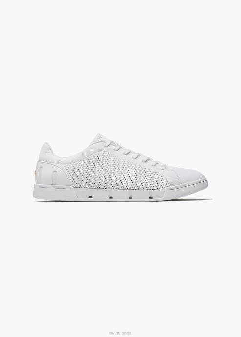 chaussure 64RP70 blanc tricot de tennis brise SWIMS