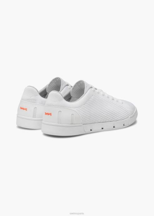 chaussure 64RP70 blanc tricot de tennis brise SWIMS