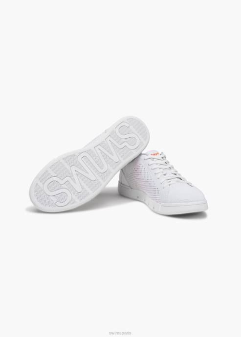 chaussure 64RP70 blanc tricot de tennis brise SWIMS