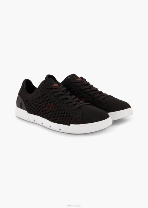 chaussure 64RP84 noir blanc brise tennis tricot durable SWIMS