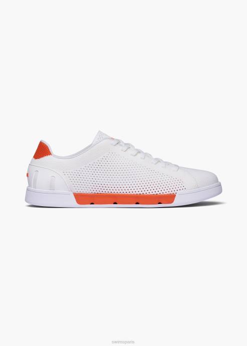 chaussure 64RP85 blanc/orange tricot de tennis brise SWIMS