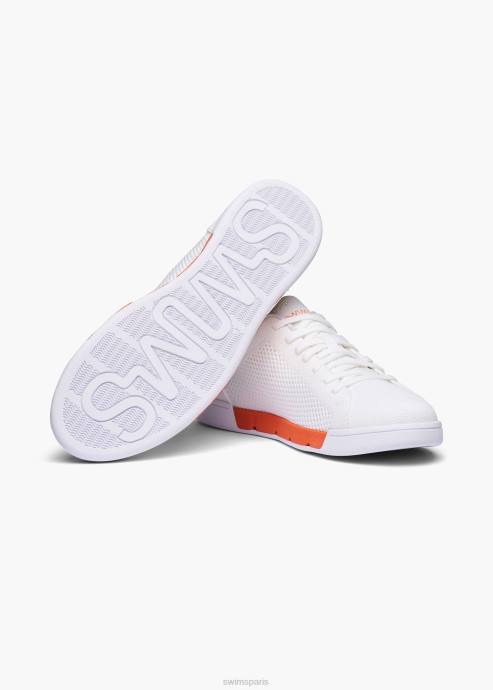 chaussure 64RP85 blanc/orange tricot de tennis brise SWIMS