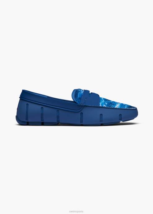 chaussure 64RP10 enseigne bleue mocassin imprimé SWIMS