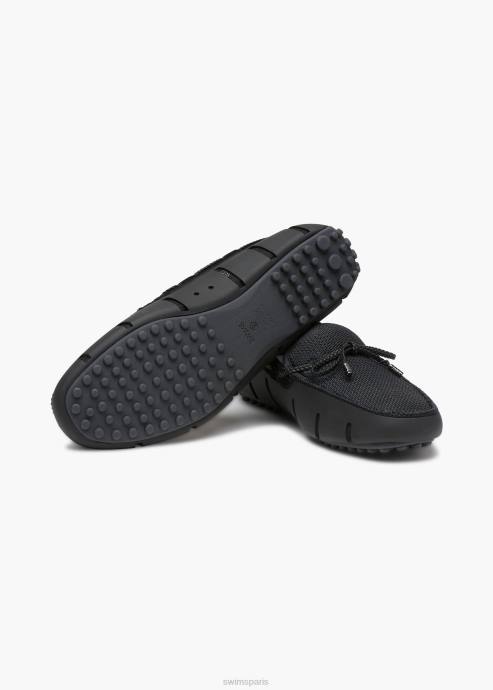 chaussure 64RP11 noir/graphite mocassin lux en dentelle tressée SWIMS