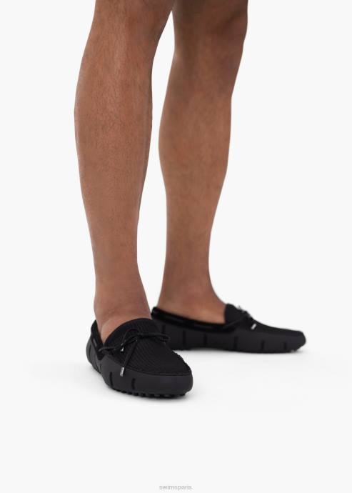 chaussure 64RP11 noir/graphite mocassin lux en dentelle tressée SWIMS