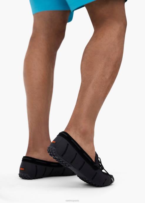 chaussure 64RP11 noir/graphite mocassin lux en dentelle tressée SWIMS
