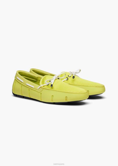 chaussure 64RP30 citron mocassin en dentelle tressée SWIMS