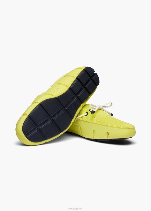 chaussure 64RP30 citron mocassin en dentelle tressée SWIMS