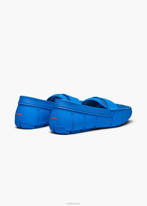 chaussure 64RP31 voile bleue mocassin imprimé SWIMS