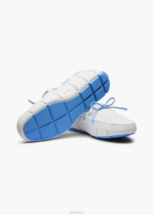chaussure 64RP33 blanc mocassin en dentelle tressée SWIMS
