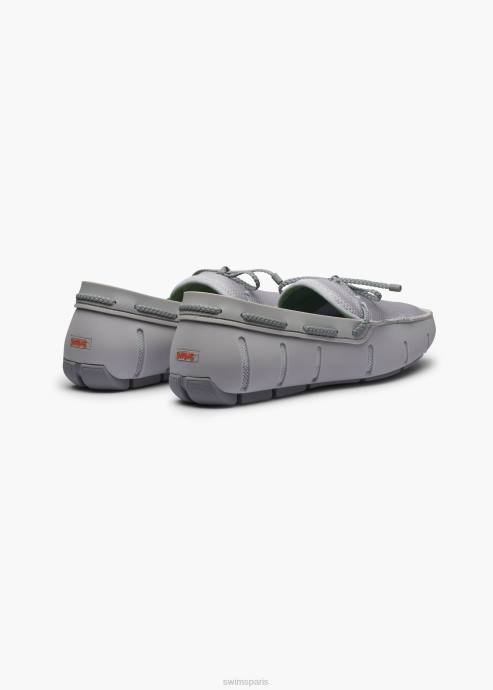 chaussure 64RP40 gris clair mocassin en dentelle tressée SWIMS