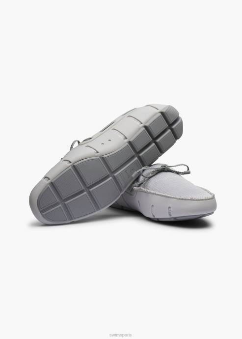 chaussure 64RP40 gris clair mocassin en dentelle tressée SWIMS