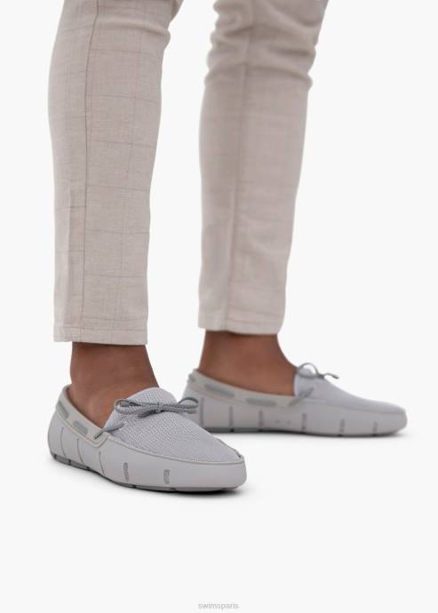 chaussure 64RP40 gris clair mocassin en dentelle tressée SWIMS