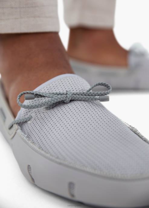 chaussure 64RP40 gris clair mocassin en dentelle tressée SWIMS