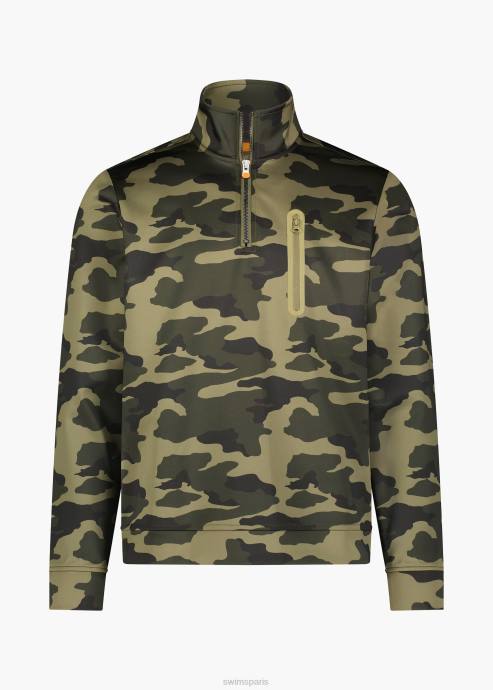 vêtements 64RP194 camouflage vert tind 1/4 zip camouflage SWIMS