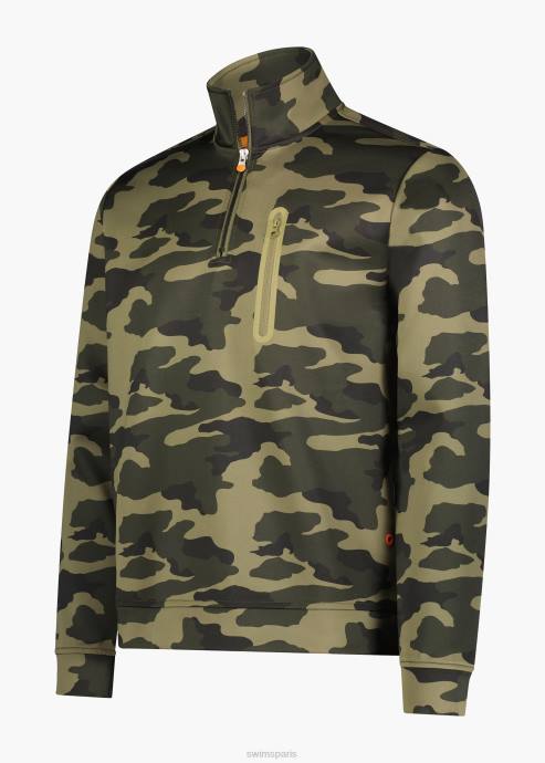 vêtements 64RP194 camouflage vert tind 1/4 zip camouflage SWIMS