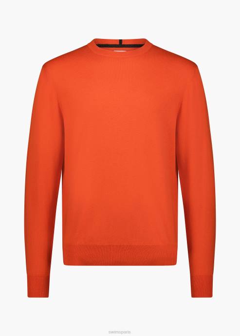 vêtements 64RP245 orange pull à col rond Skrova SWIMS