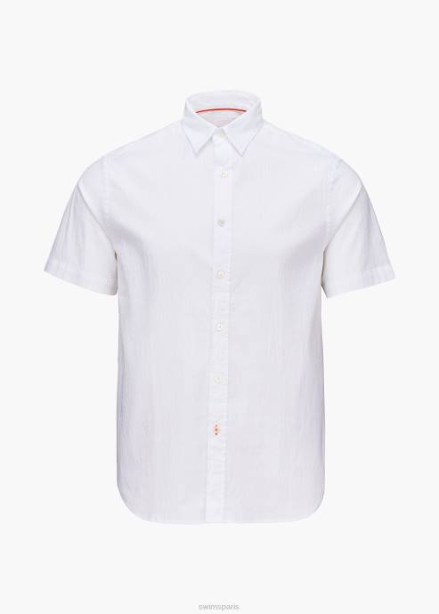 vêtements 64RP213 blanc chemise en seersucker palerme SWIMS