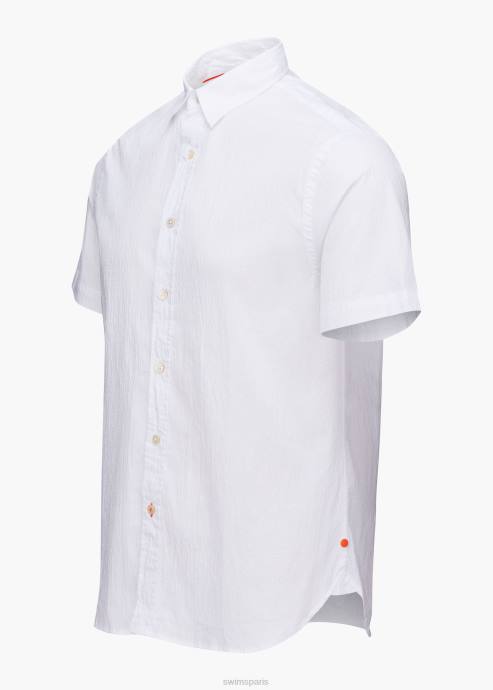 vêtements 64RP213 blanc chemise en seersucker palerme SWIMS