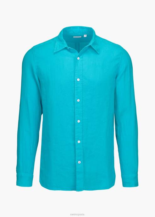 vêtements 64RP225 azuré chemise en lin amalfi SWIMS