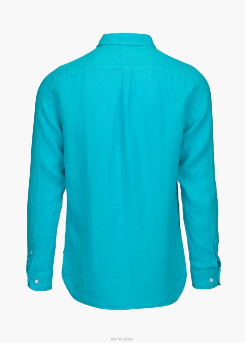 vêtements 64RP225 azuré chemise en lin amalfi SWIMS