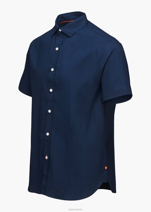 vêtements 64RP227 marine chemise en seersucker palerme SWIMS