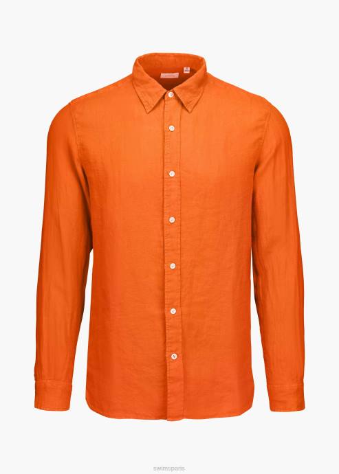 vêtements 64RP252 orange chemise en lin amalfi SWIMS