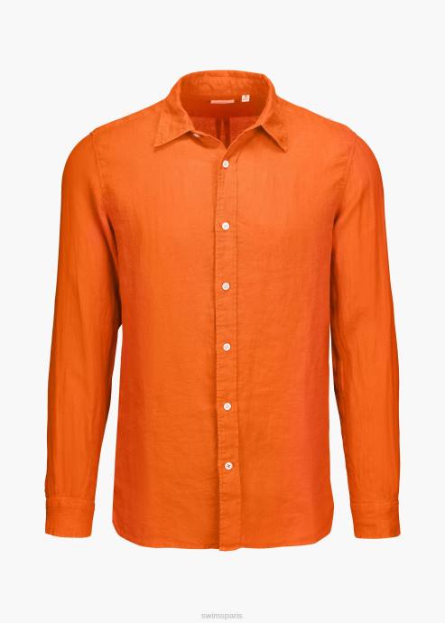vêtements 64RP252 orange chemise en lin amalfi SWIMS
