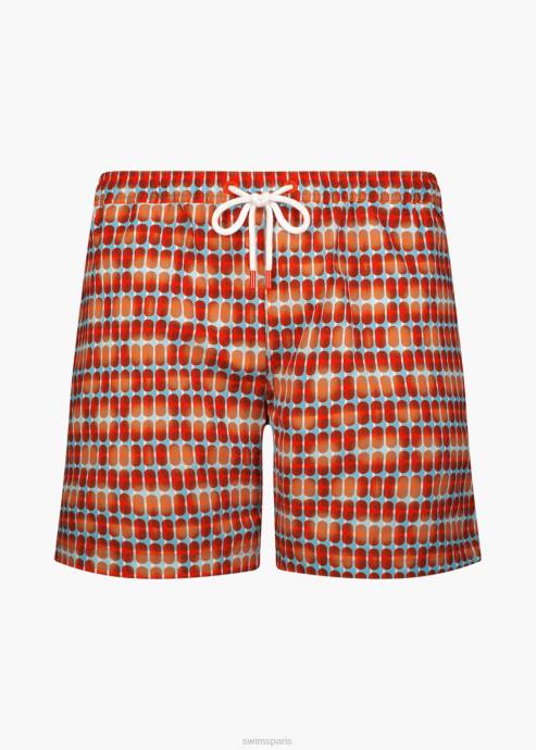 vêtements 64RP299 géo orange short de bain onda 6" SWIMS