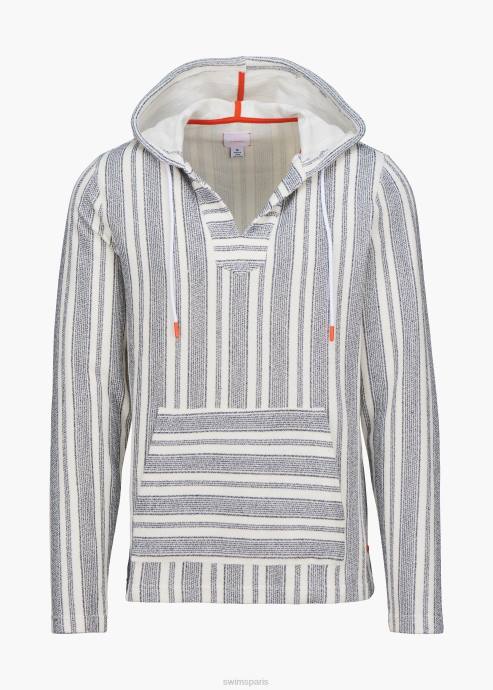 vêtements 64RP184 rayure marine sweat à capuche Tréville SWIMS