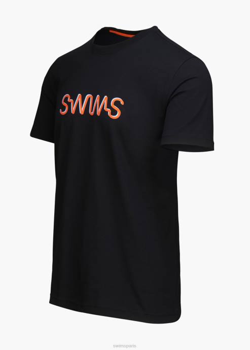vêtements 64RP257 noir t-shirt graphique ravello SWIMS