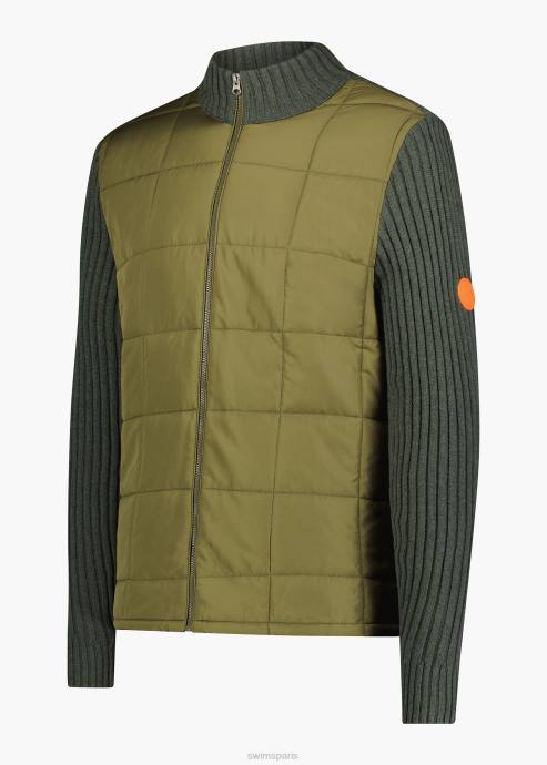 vêtements 64RP163 olive veste pull matelassée à fermeture éclair intégrale ramberg SWIMS